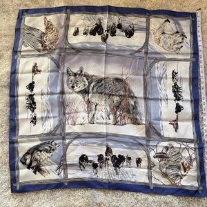 Wathne Vintage Wolf Silk Scarf